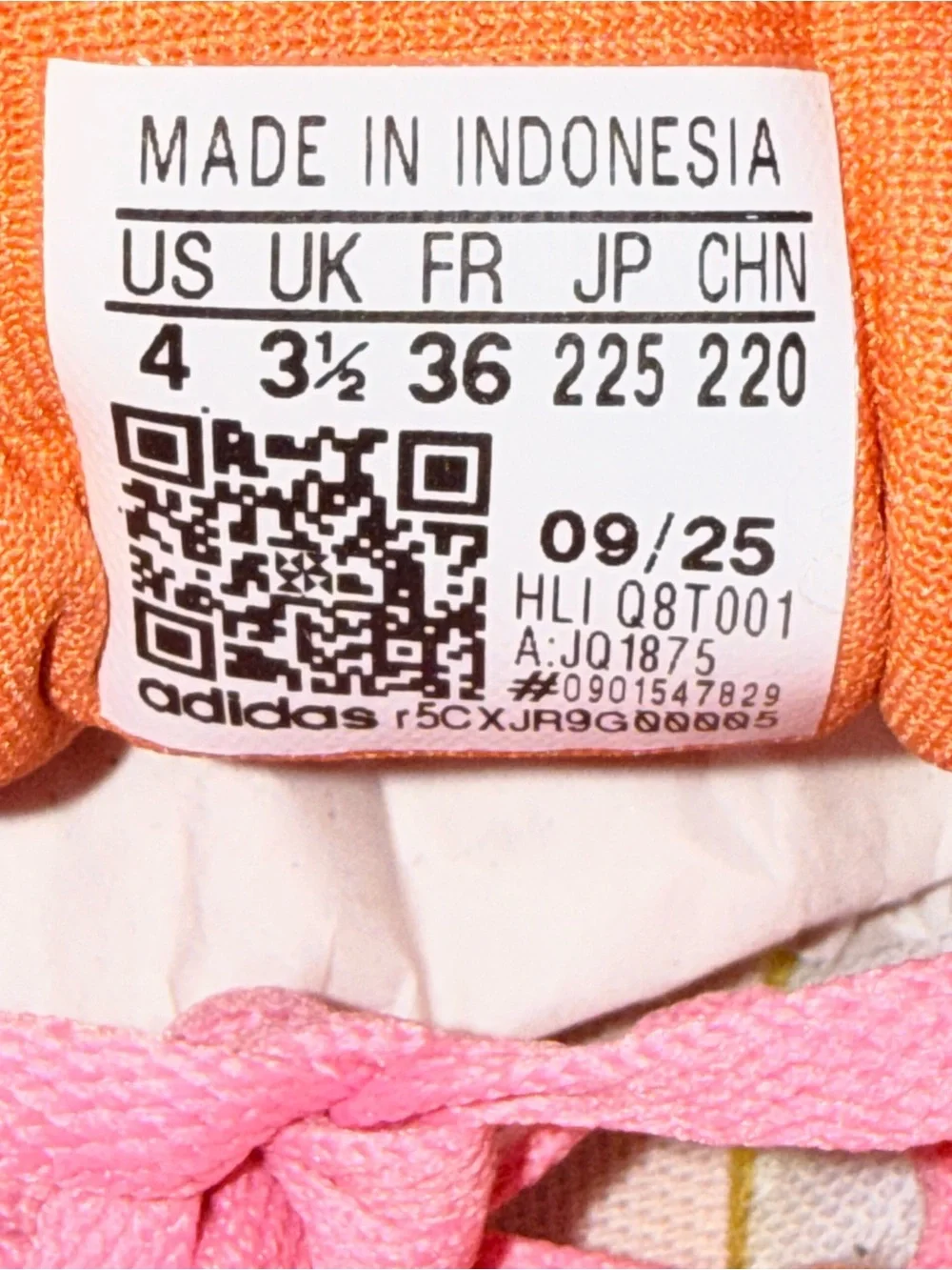 adidas VL Court Bold J Pink Orange Platform Sneakers US 4 NWT